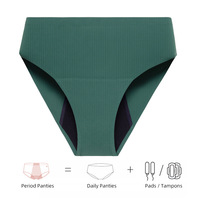 Sous-vêtements menstruels sans couture en nylon à 4 couches absorbantes et anti-fuites, taille haute, 50 ml