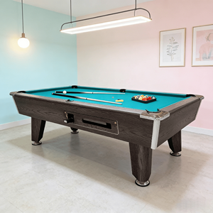 Table de <span class=keywords><strong>billard</strong></span> classique américaine de 8 pieds à 9 boules, à monnayeur, pour la maison, le bureau, la salle de jeux familiale, avec coussin en MDF - Product Image 4