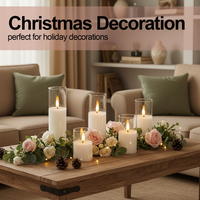 Bougie LED sans flamme en cire de paraffine blanche chaude, faite à la main par Matti, flamme 3D pour la décoration de la maison, les fêtes de Noël
