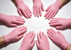 Guantes Desechables de Nitrilo Rosa Ultra Cómodos PetalSoft, Hipoalergénicos, Antideslizantes, para Manipulación de Alimentos, Uso en Salones de Belleza y Otros Usos - Product Image 3