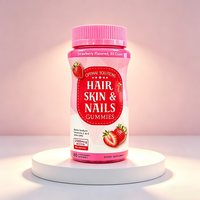 Gummies de biotine personnalisées en gros, saveur fraise, faibles en sucre, complément santé pour cheveux et femmes