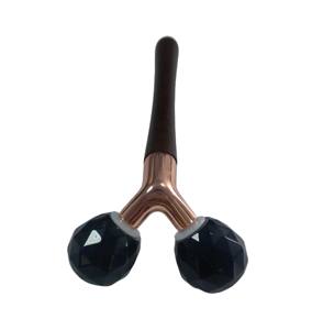 Outil de soin de la peau du visage en obsidienne avec logo personnalisé, rouleau de beauté en pierre de jade, rouleau de massage facial 3D - Product Image 5