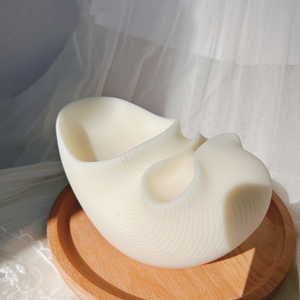 Moules à bougies en silicone géométriques ondulés et striés, moules à bougies sculpturales uniques à nervures, décoration d'intérieur - Product Image 3