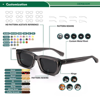Gafas de Sol Polarizadas con Montura de Metal Retro Unisex, Lentes de Moda Sólidas con Cara de Diamante