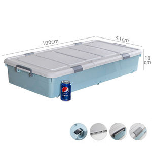 Caja de Almacenamiento Debajo de la Cama CL192 con Ruedas, Tipo Cajón, Organizador Plástico Plano para Debajo de la Cama - Product Image 2