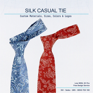Direktverkauf ab Werk Lässige Krawatte Qualitätsgarantie 100% Seide Gewebtes Jacquard Paisley-Muster Krawatte - Product Image 1