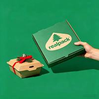 Boîte à pizza en carton ondulé de qualité alimentaire, logo personnalisé imprimé, emballage jetable, boîte d'expédition