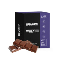 Lifeworth bubuk rasa stroberi binaraga, whey protein 100% standar tinggi