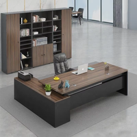 Nouvelle arrivée : mobilier de bureau commercial moderne, bureau de direction en bois grainé avec armoire latérale pour bureau de direction