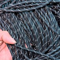 LANXIN Nylon réfléchissant double tressé 4mm vert et noir haute visibilité, faible elongation, haute résistance, 500m/rouleau