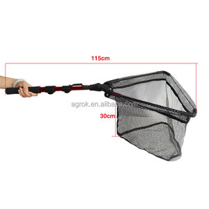 Filet d'atterrissage de poisson enduit de caoutchouc <span class=keywords><strong>en</strong></span> alliage d'aluminium, pliable, télescopique, pour la pêche à la mouche de <span class=keywords><strong>mer</strong></span>, flottant - Product Image 6