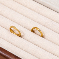 Joolim – bijoux en acier inoxydable plaqué or 18 carats, finition sable ondulé, anneaux empilables lisses pour femmes, vente en gros
