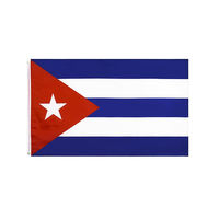 Drapeau cubain personnalisé en polyester 3 x 5 pieds avec impression numérique sur soie, tous pays, avec 2 œillets en laiton