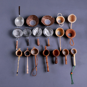 Bamboo Tea Strainers Handcrafted Reusable Tea Filters For Tea Ceremony Accessories Stainless Steel Mesh With Wooden Handle - Product Image 1