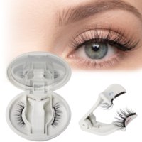 Kit de cils magnétiques souples personnalisés avec logo, 21,5 mm, avec applicateur, cils magnétiques réutilisables sans colle, adaptés au maquillage intense