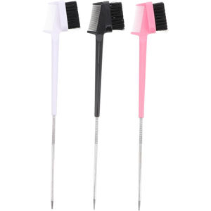 Peigne à queue de rat 3-en-1 personnalisé pour salon de coiffure, double peigne à sourcils et brosse de contrôle des bords - Imperméable, dompte les mèches rebelles - Product Image 1