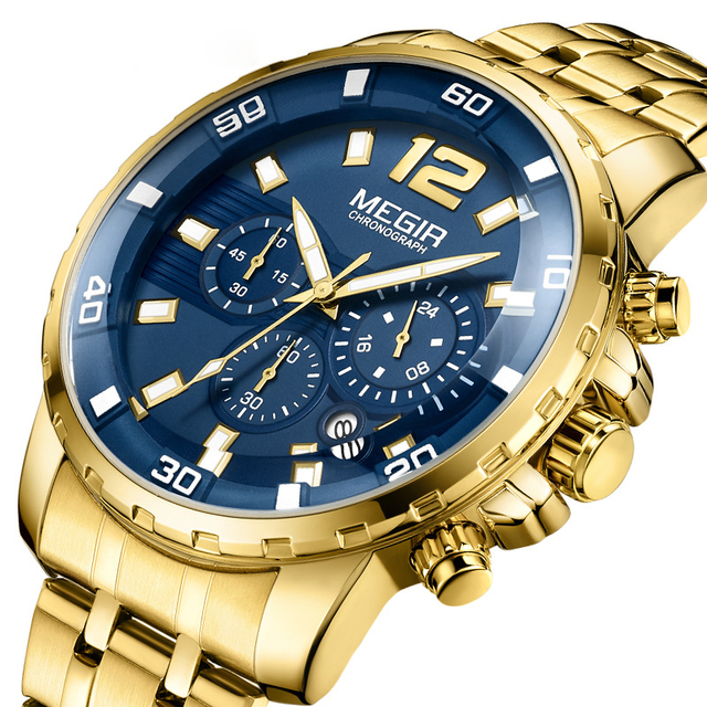 Customized Logo Top Brand Luxury Fashion Luminous Male Chronograph Wristwatch Waterproof Cool Men Watches