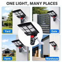 Luz de Calle Solar Integrada con Cámara de Doble Lente y Alarma de Advertencia Roja, Personalizable OEM/ODM, para Seguridad en Almacenes y Portones Comerciales