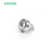 Interrupteur à bouton-poussoir momentané en métal étanche IP54 1NO 12V à tête plate de 12 mm pour montage sur panneau industriel