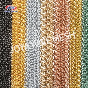 Decorative Aluminium Metal Mesh Curtain Chain Drapery Fabric Fireplace Wire Mesh Metal Coil Mesh Ceiling Curtain