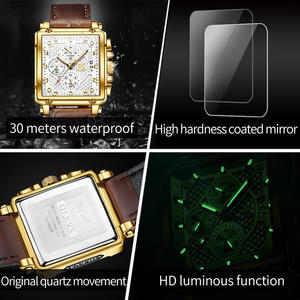   Reloj de Cuarzo Deportivo Cuadrado de Moda 9925, Relojes Casuales de Negocios para Hombre - Product Image 5