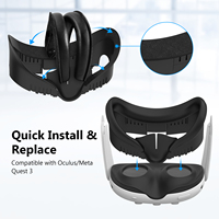 Penutup wajah pengganti antarmuka wajah VR Set untuk Meta/Oculus Quest3 3 in 1 Aksesori VR