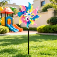 Éolienne réfléchissante irisée à 8 pales, attrape-soleil holographique, décoration de jardin, cadeau pour enfants, 22 cm