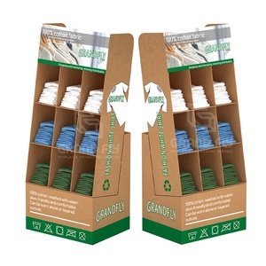 Tùy Chỉnh T-Shirt Tông Hiển Thị Sàn Kệ Với 9 Túi & Cơ Sở Bán Lẻ Giấy Hiển Thị Giá Quần Áo Sóng Hiển Thị Đứng - Product Image 1