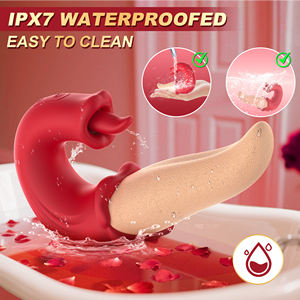 Luxus Doppelzungen-Leckvibrator mit 10 Schwing- und Leckmodi zur G-Punkt- und Klitorisstimulation, vibrierendes Silikon-Sexspielzeug für Erwachsene für Frauen - Product Image 6