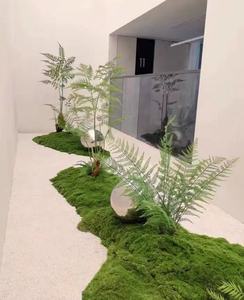 Simulation créative de gazon mousse souple Décoration murale de fenêtre en plastique <span class=keywords><strong>vert</strong></span> Aménagement de paysage souple de type herbe unique - Product Image 3