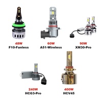Ampoules de phares LED 9005 HB3, faisceau lointain, 48W à 400W, puissance multiple, 6000K, Canbus, lampes automobiles Harmchom