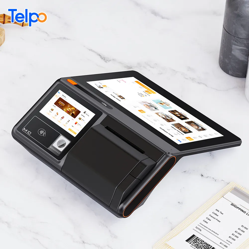 Telpo M10 restaurante Desktop até ponto de venda pagamento hardware android POS máquina