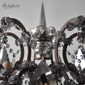 19th c. الروكوكو الحديد الكريستال مصباح أرضي الدخان الرمادي الكريستال مصباح الديكور والفوانيس من استعادة القديمة مصباح أرضي - Product Image 3