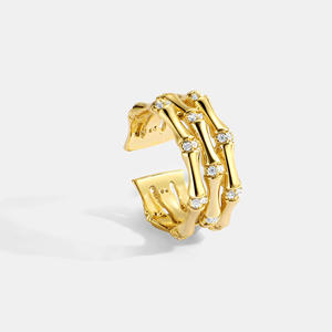 แหวนทองชุบ 18K ดีไซน์เรขาคณิต คลาสสิก ปรับขนาดได้ สำหรับผู้หญิง แฟชั่นทันสมัย วัสดุทองเหลือง รับรองคุณภาพ ขายดี - Product Image 2