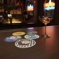 Sous-verres en papier personnalisés avec logo pour les cafés, tapis absorbants pour boissons avec impression haute définition