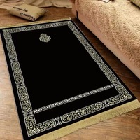 Tapis de prière musulman 80x120cm, tapis de prière islamique avec pompon, tapis de prière musulman portable et doux pour la maison et les voyages