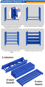 מפעל מותאם אישית 1100lbs 3 יחידות מדפים מחסן קל מתכוונן קל מתכוונן חנות למדפים תעשייתי - Product Image 3