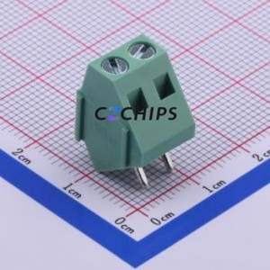 JL103-50002G01 Screw Terminal Block Through hole Component (THT),P=5mm Connector 1x2P 5mm Green Through Hole - Product Image 1