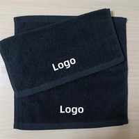 Serviette de Maquillage Noire en Coton Réutilisable Brodée pour la Maison, le Spa et le Salon (Vente en Gros)