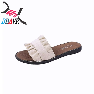Sandalias de Playa con Volantes para Mujer, Primavera-Verano 2019, Zapatos Planos con Punta de Acero, Tendencia de Moda - Product Image 3