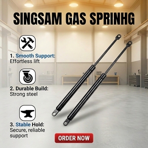 Vérin à gaz en acier noir intégral anti-corrosion <span class=keywords><strong>de</strong></span> qualité supérieure, tube 18*8, longueur étendue 330 mm, course 120 mm, force personnalisable - Product Image 5