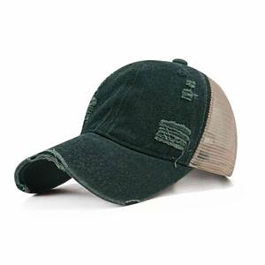 Vintage Washed <b>Cap</b> Cotton Adjustable Distressed Baseball Hat Mesh <b>Plain</b> Ball <b>Caps</b> for Adult Men Women - Product Image 3