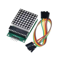 MAX7219 Modul Kontrol Modul Dot Matrix Modul Mikrokontroler Modul Tampilan dengan 5 Kabel Dupont Termasuk 8*8 8*8