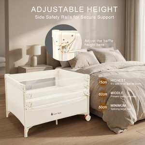 Cuna Moderna para Bebé Junto a la Cama con Lateral Abatible y Marco Ajustable para <span class=keywords><strong>Dormir</strong></span> al Lado de Mí y Comodidad en el Cuidado Nocturno - Product Image 1