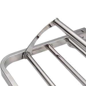 Porte-serviettes de salle de bain mural en acier inoxydable 304 avec crochets - Product Image 4