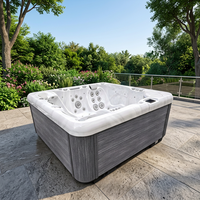 VIRLUX Jacuzzi Moderno de Acrílico para Exteriores con 69 Chorros de Masaje y Diseño de Bañera de Hidromasaje Independiente para Villa, Casa, Jardín, Patio