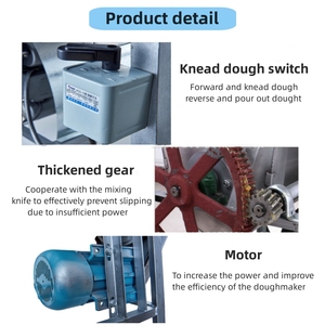 <span class=keywords><strong>RB</strong></span> 25KG Mélangeur et Pétrin à Pâte Commercial Haute Capacité en Acier Inoxydable 2200W Faible Bruit Facile à Utiliser pour Boulangerie et Moulin à Farine - Product Image 2