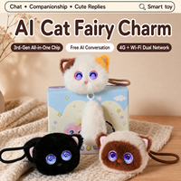 Pendentif Peluche Chat IA 3ème Génération avec Moteur Vibrant, Gyroscope, Capteur Tactile, Yeux LED et Personnalisation de Rôle
