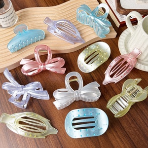 AIOTNL - Pinza <span class=keywords><strong>de</strong></span> Pelo Grande <span class=keywords><strong>de</strong></span> Alta Gama, Hecha a Mano, con Lazo <span class=keywords><strong>para</strong></span> la Parte Trasera <span class=keywords><strong>de</strong></span> la Cabeza, Pinza <span class=keywords><strong>de</strong></span> Pelo Tipo Tiburón, Accesorio <span class=keywords><strong>para</strong></span> el Cabello - Product Image 1