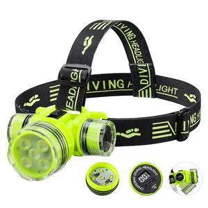 Linterna Frontal de Buceo Recargable Tipo C de 5 Lámparas con Pantalla Digital para Mostrar el Nivel de Batería, Linterna Subacuática - Product Image 1